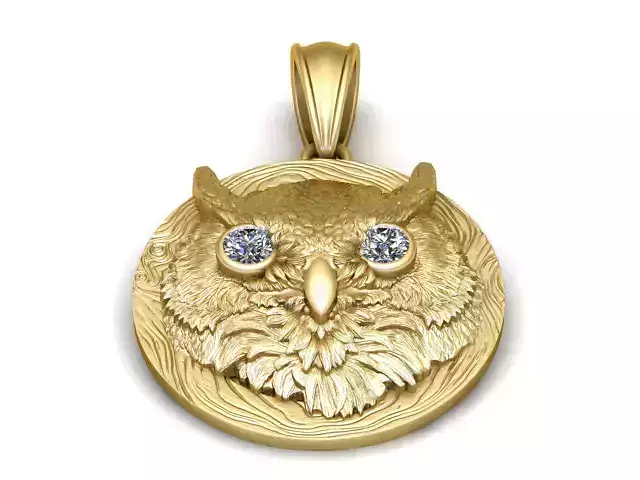  Owl Face Pendant 3D Printable Model