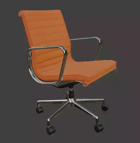 Modern Orange Executive Office Chair - High Detail 3D Model