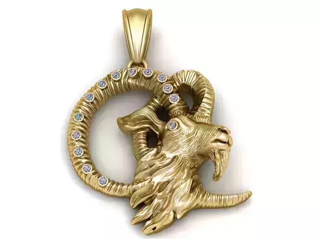 Markhor Pendant  3D Printable Model