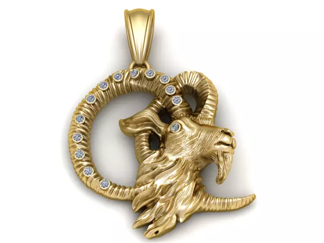 Markhor Pendant 3D Printable Model 3D print model