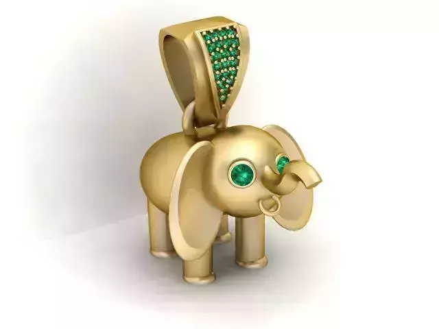 Elephant Pendant 3D Printable Jewelry Model
