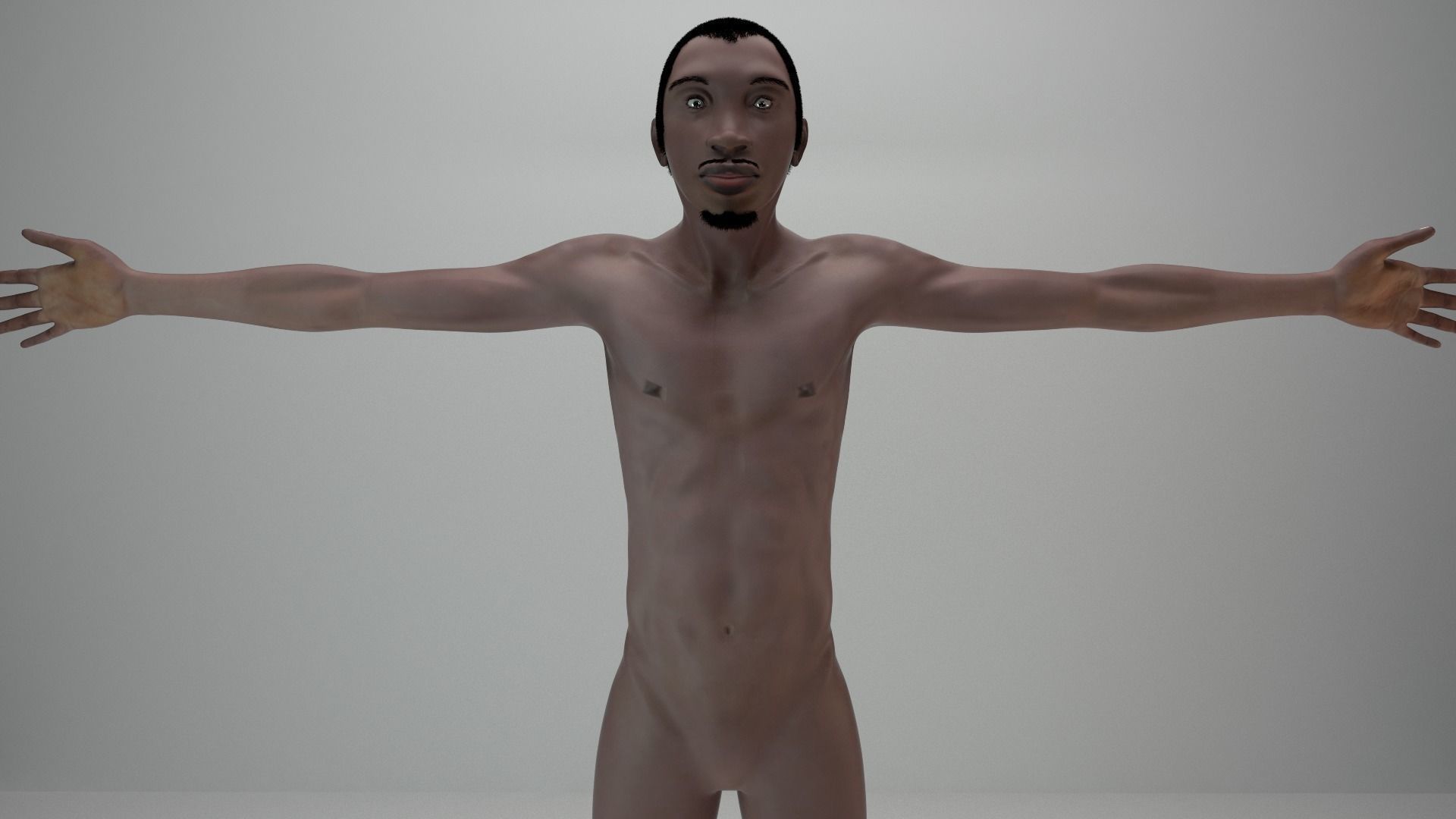 Animation Ready Human Male Black Character Rigged Low-poly 3D model