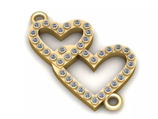 Double Heart Pendant 3D Printable Model 3D print model