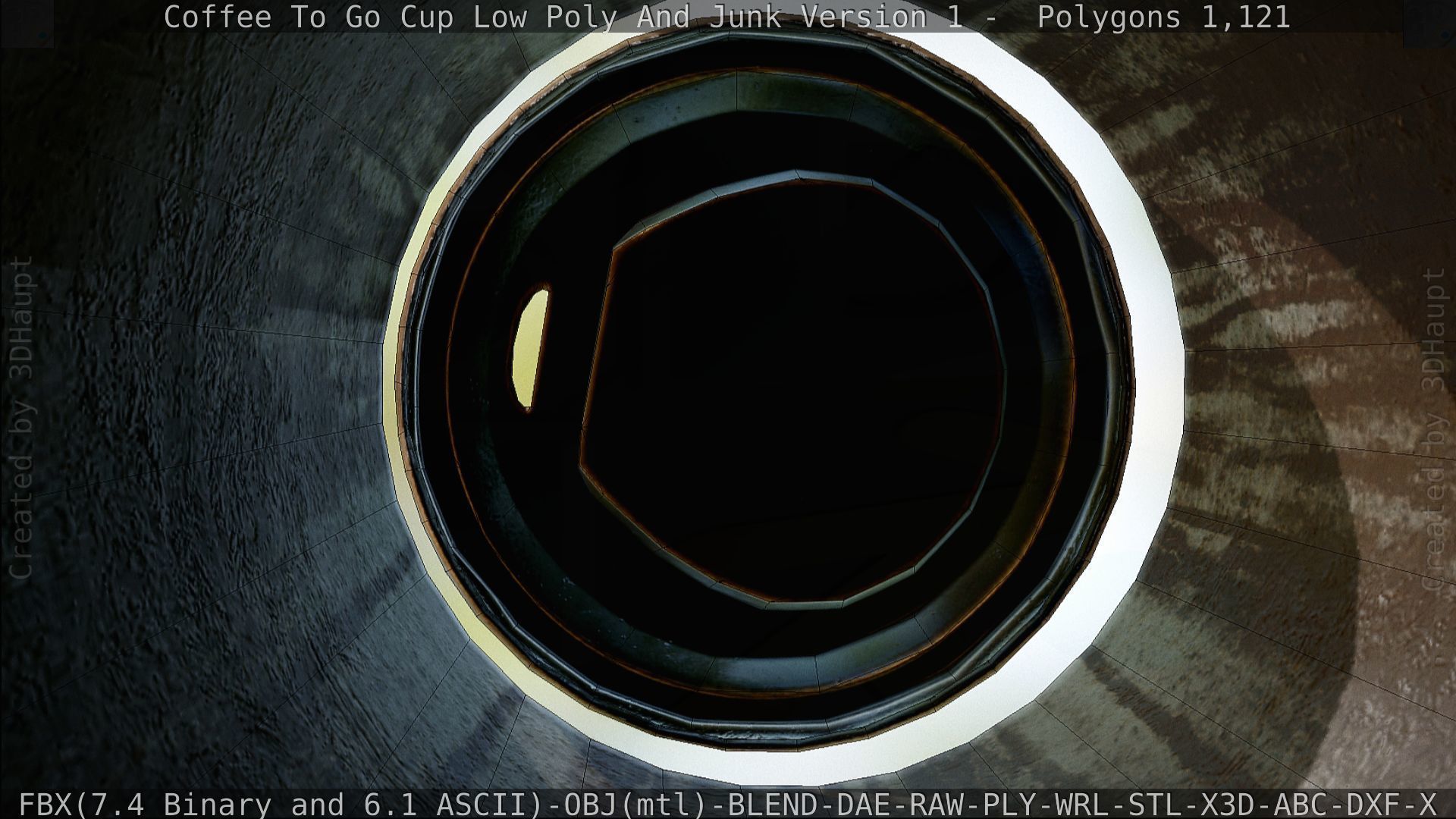 Coffee To Go Cup Junk 1 - Gameready - PBR Textures Low-poly 3D model_147