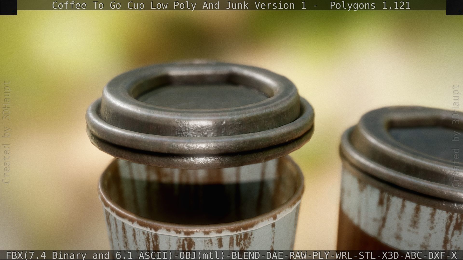 Coffee To Go Cup Junk 1 - Gameready - PBR Textures Low-poly 3D model_51