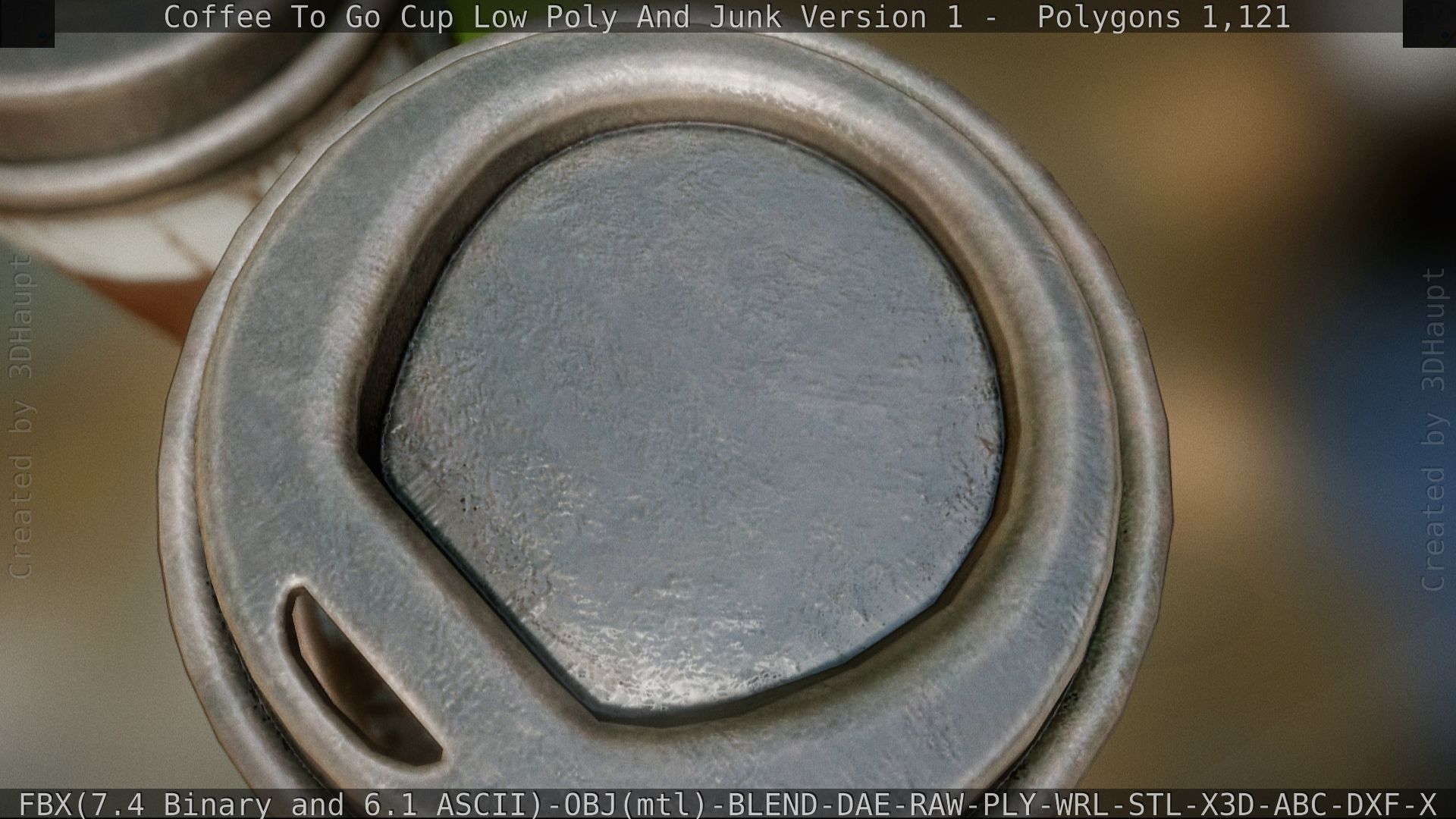 Coffee To Go Cup Junk 1 - Gameready - PBR Textures Low-poly 3D model_59