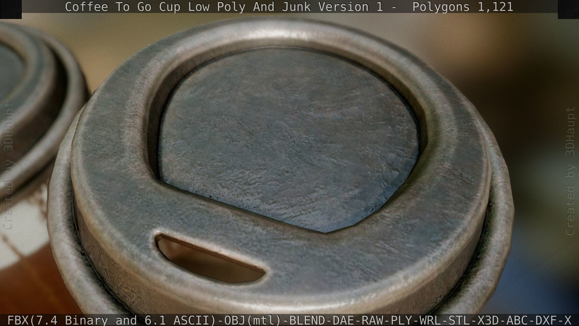 Coffee To Go Cup Junk 1 - Gameready - PBR Textures Low-poly 3D model_63