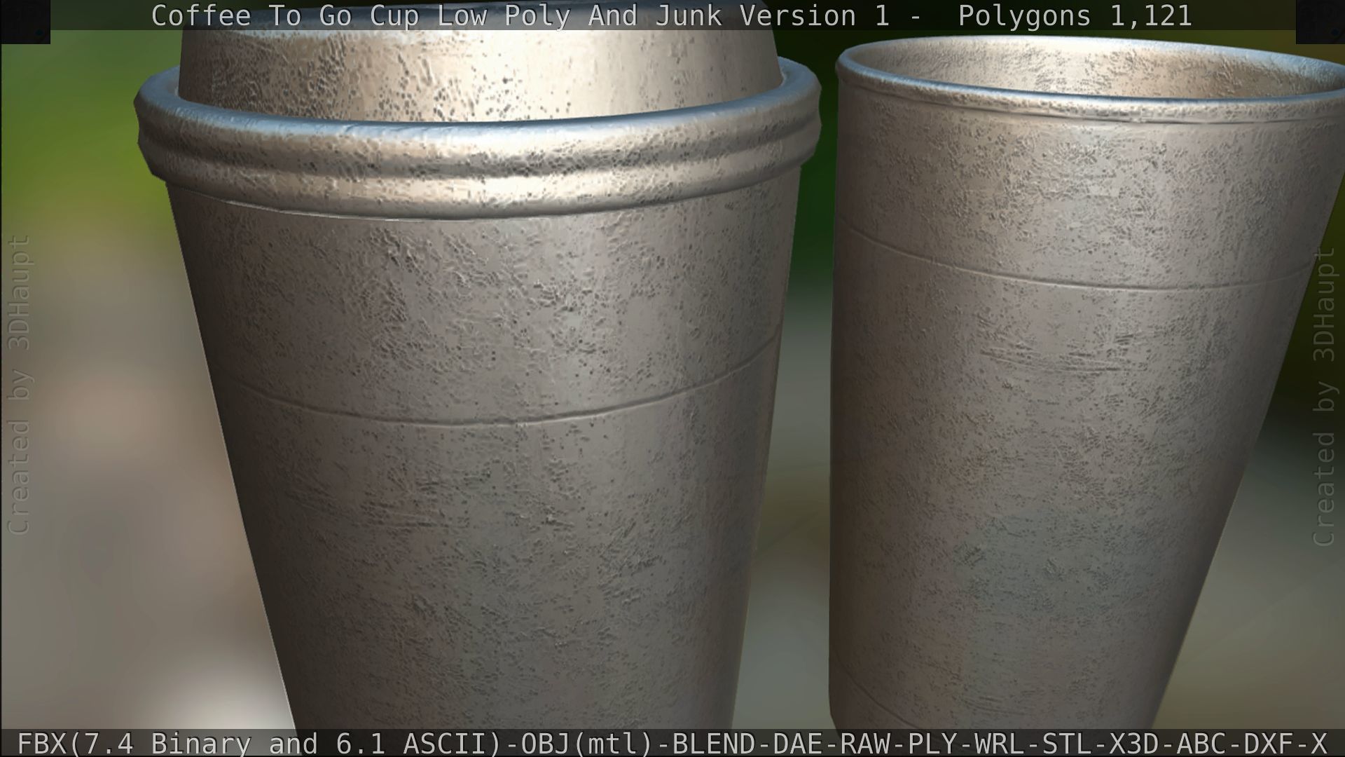 Coffee To Go Cup Junk 1 - Gameready - PBR Textures Low-poly 3D model_176
