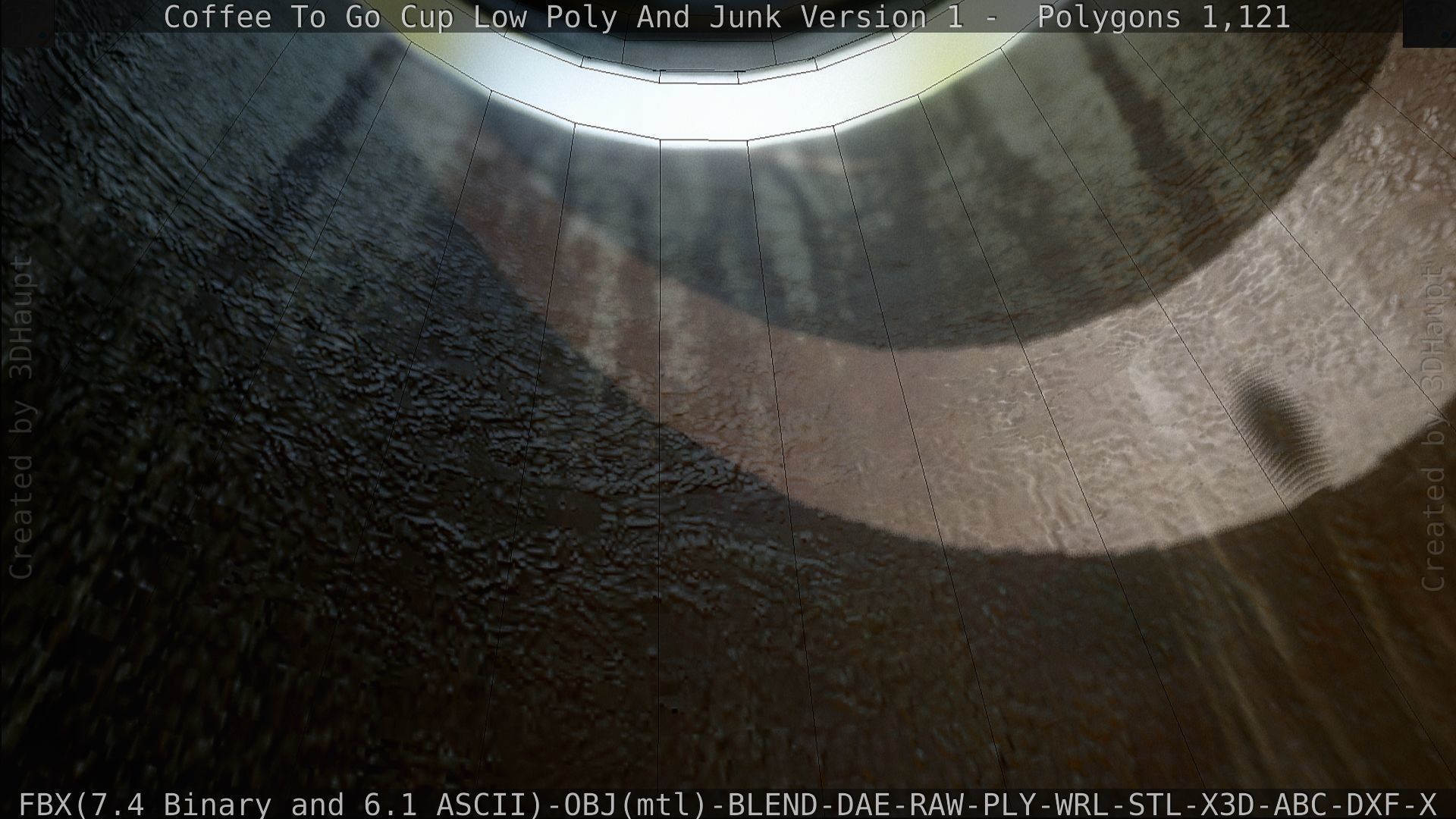 Coffee To Go Cup Junk 1 - Gameready - PBR Textures Low-poly 3D model_141