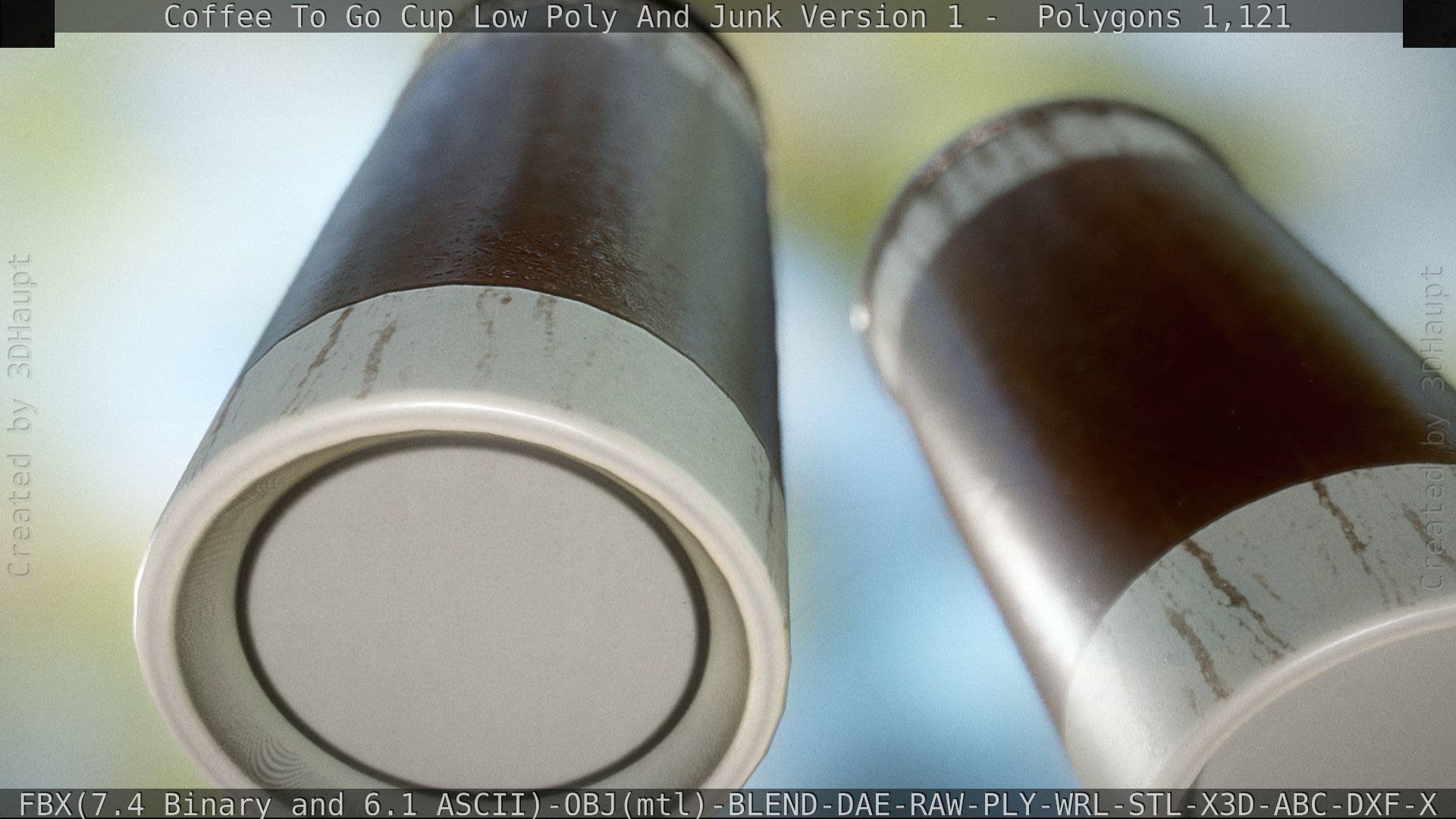 Coffee To Go Cup Junk 1 - Gameready - PBR Textures Low-poly 3D model_84