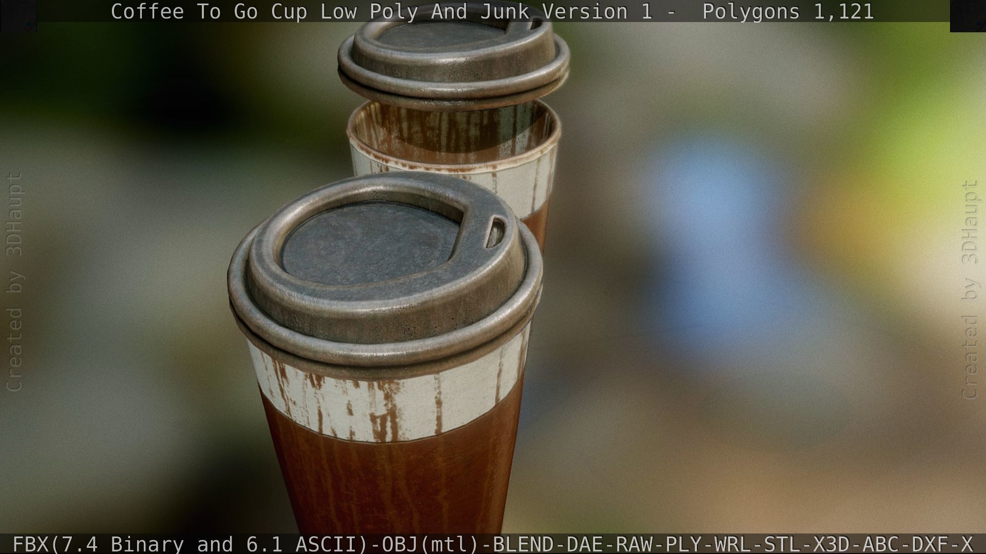 Coffee To Go Cup Junk 1 - Gameready - PBR Textures Low-poly 3D model_23