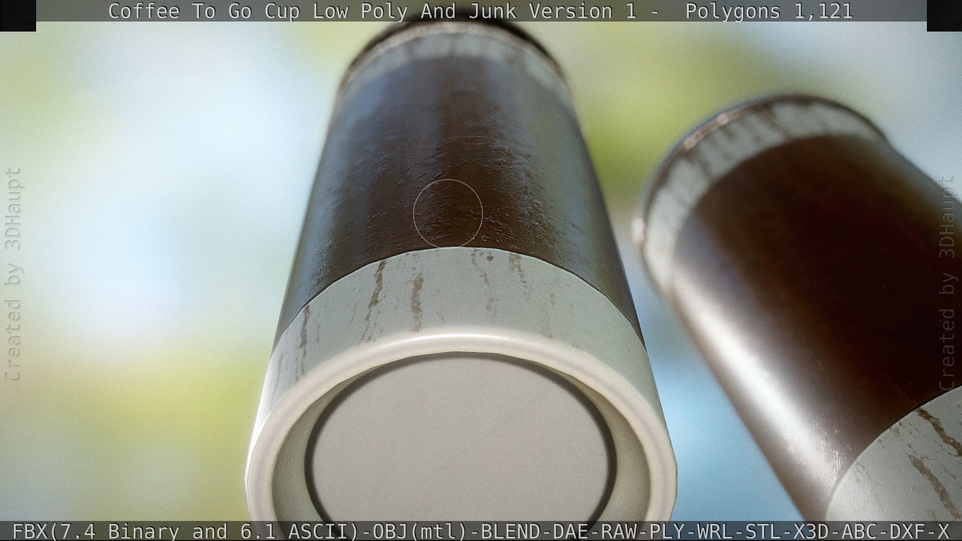 Coffee To Go Cup Junk 1 - Gameready - PBR Textures Low-poly 3D model_81