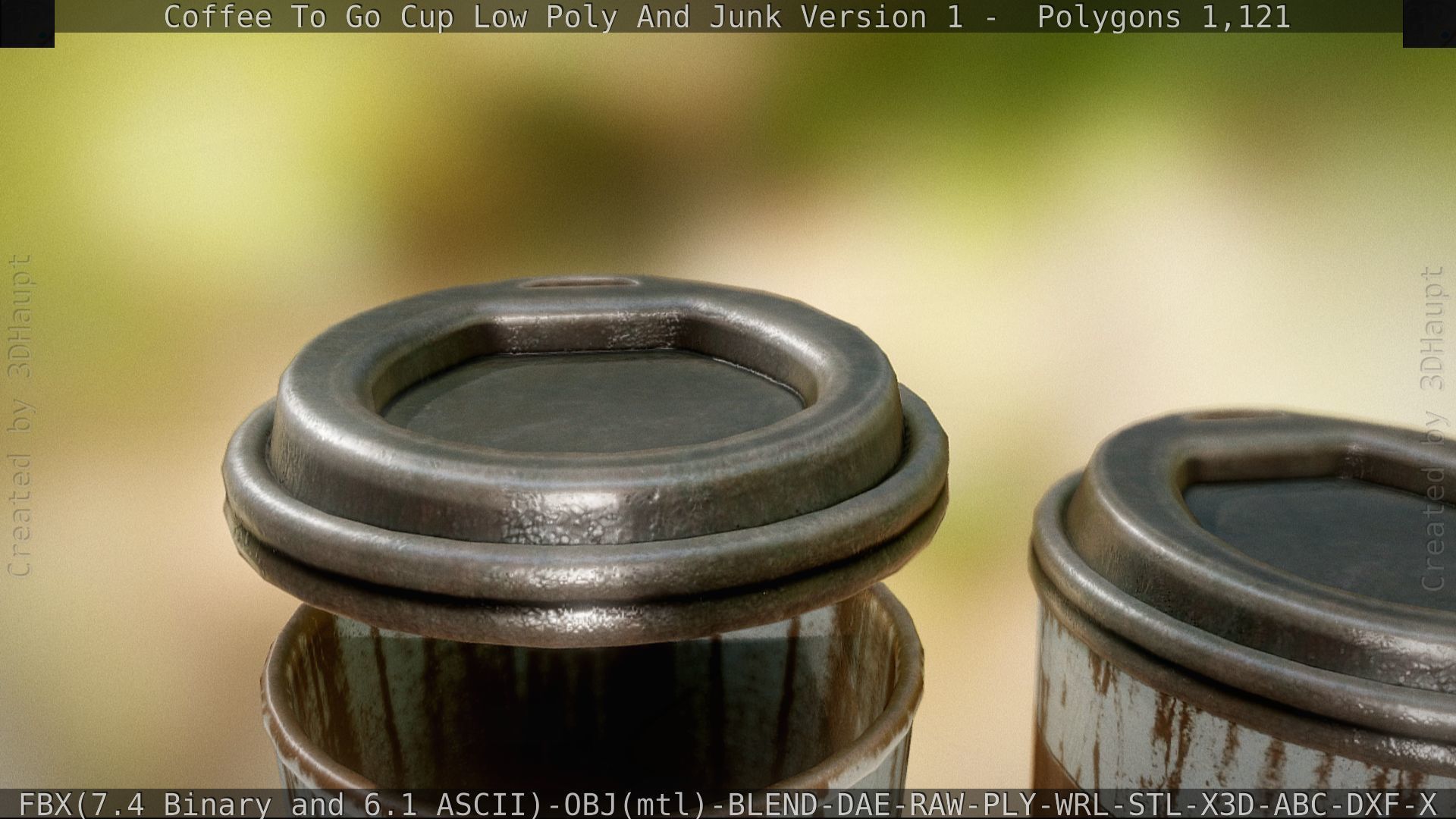 Coffee To Go Cup Junk 1 - Gameready - PBR Textures Low-poly 3D model_49