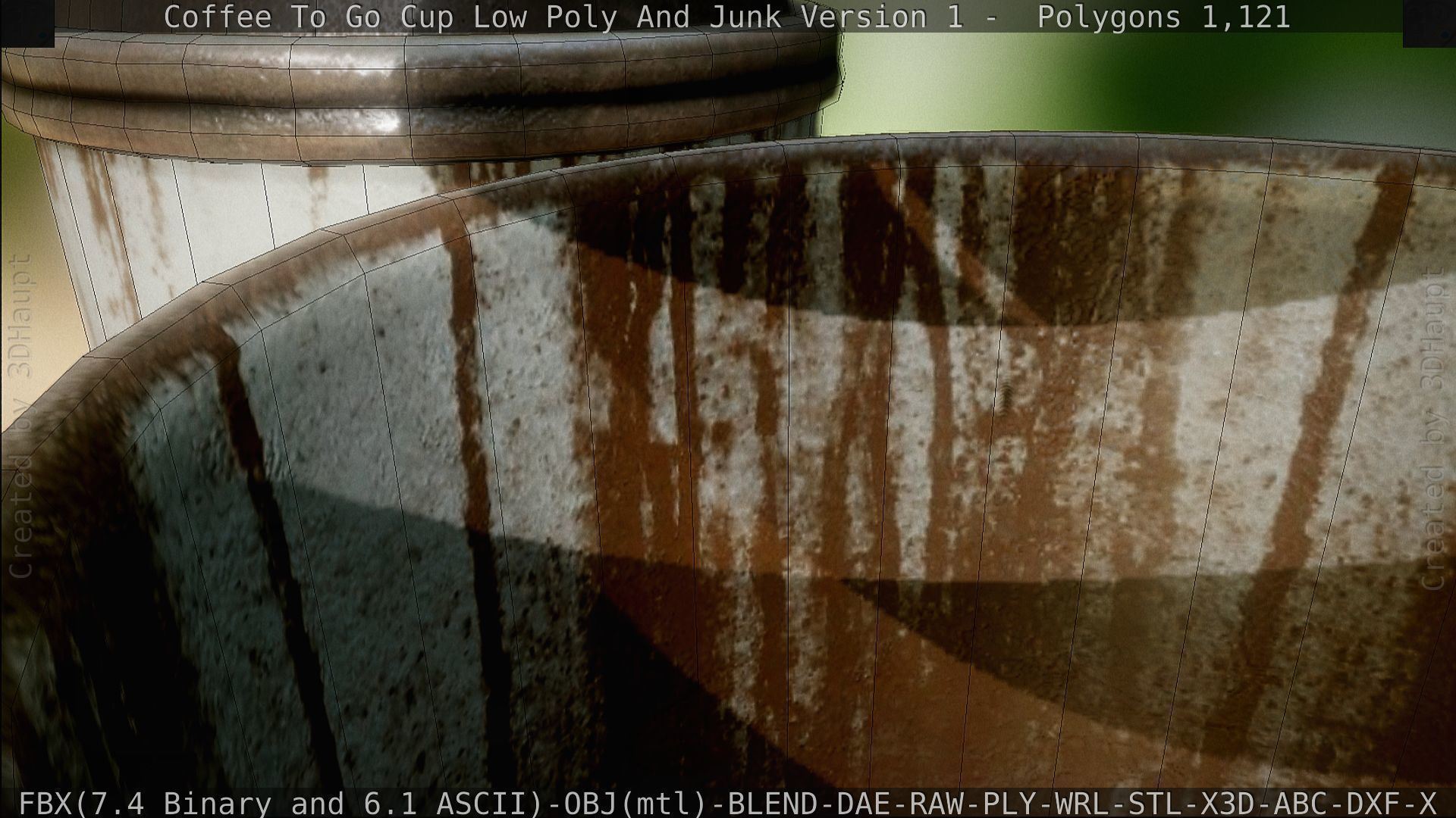 Coffee To Go Cup Junk 1 - Gameready - PBR Textures Low-poly 3D model_142