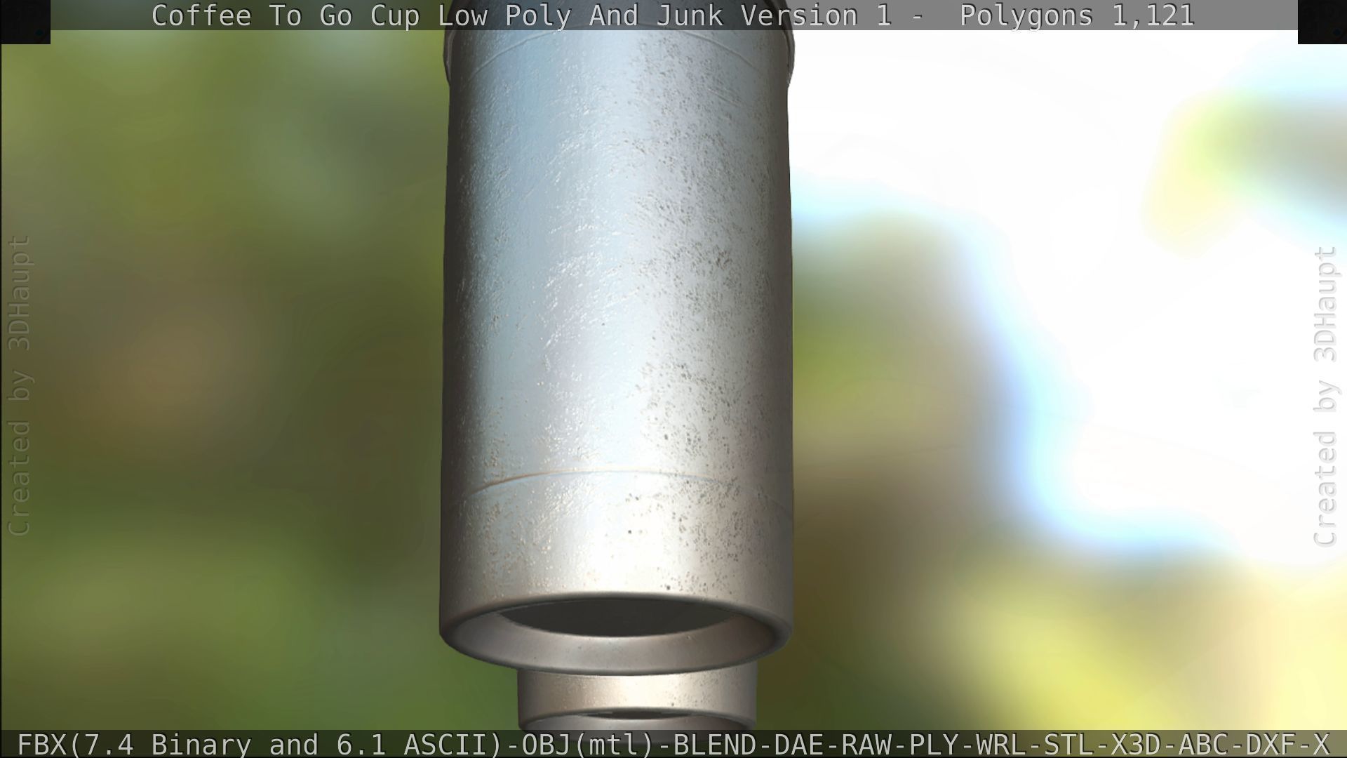 Coffee To Go Cup Junk 1 - Gameready - PBR Textures Low-poly 3D model_192