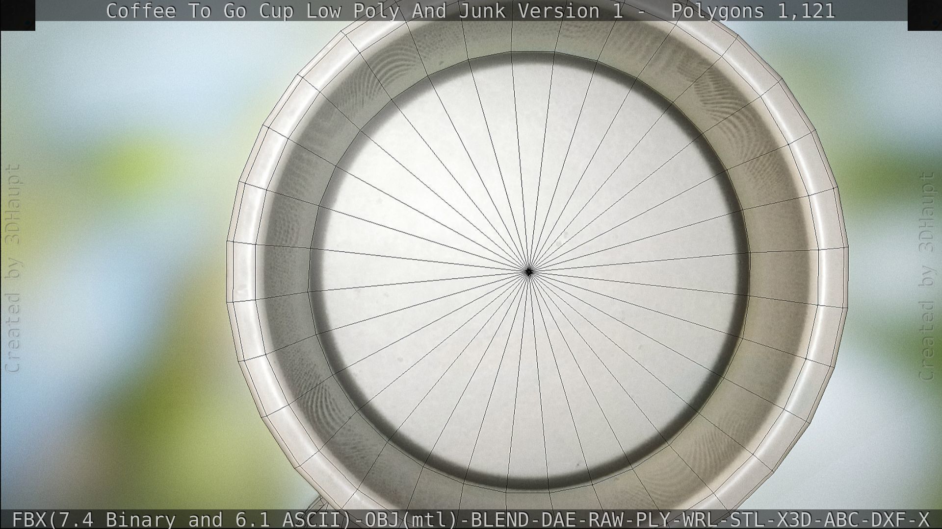 Coffee To Go Cup Junk 1 - Gameready - PBR Textures Low-poly 3D model_150