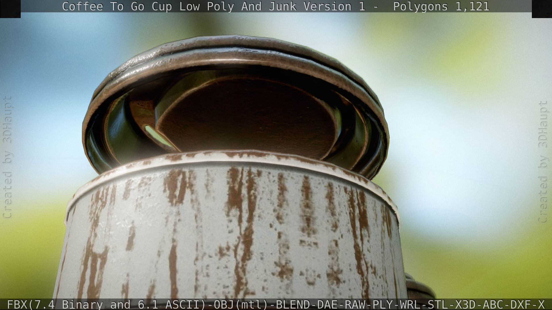 Coffee To Go Cup Junk 1 - Gameready - PBR Textures Low-poly 3D model_53