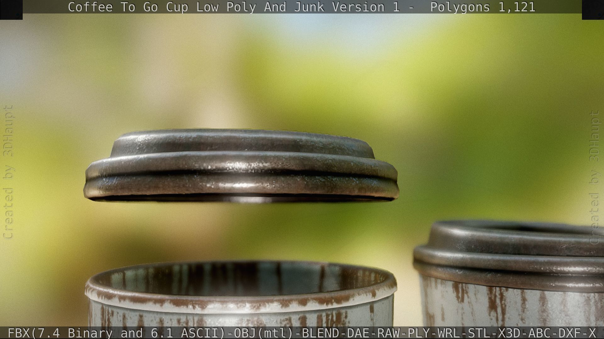 Coffee To Go Cup Junk 1 - Gameready - PBR Textures Low-poly 3D model_50