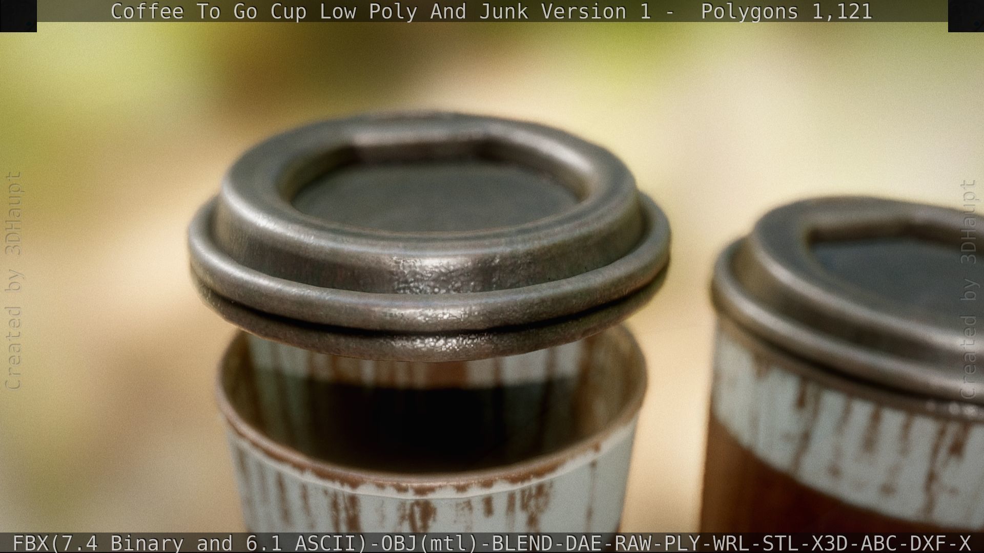 Coffee To Go Cup Junk 1 - Gameready - PBR Textures Low-poly 3D model_55