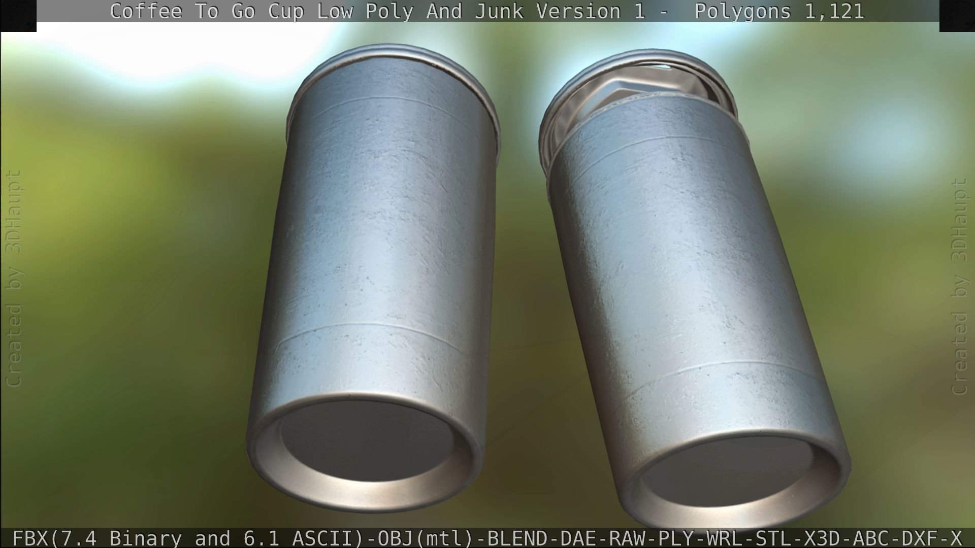 Coffee To Go Cup Junk 1 - Gameready - PBR Textures Low-poly 3D model_177