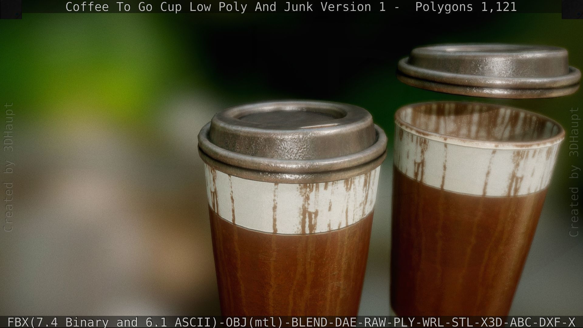 Coffee To Go Cup Junk 1 - Gameready - PBR Textures Low-poly 3D model_92
