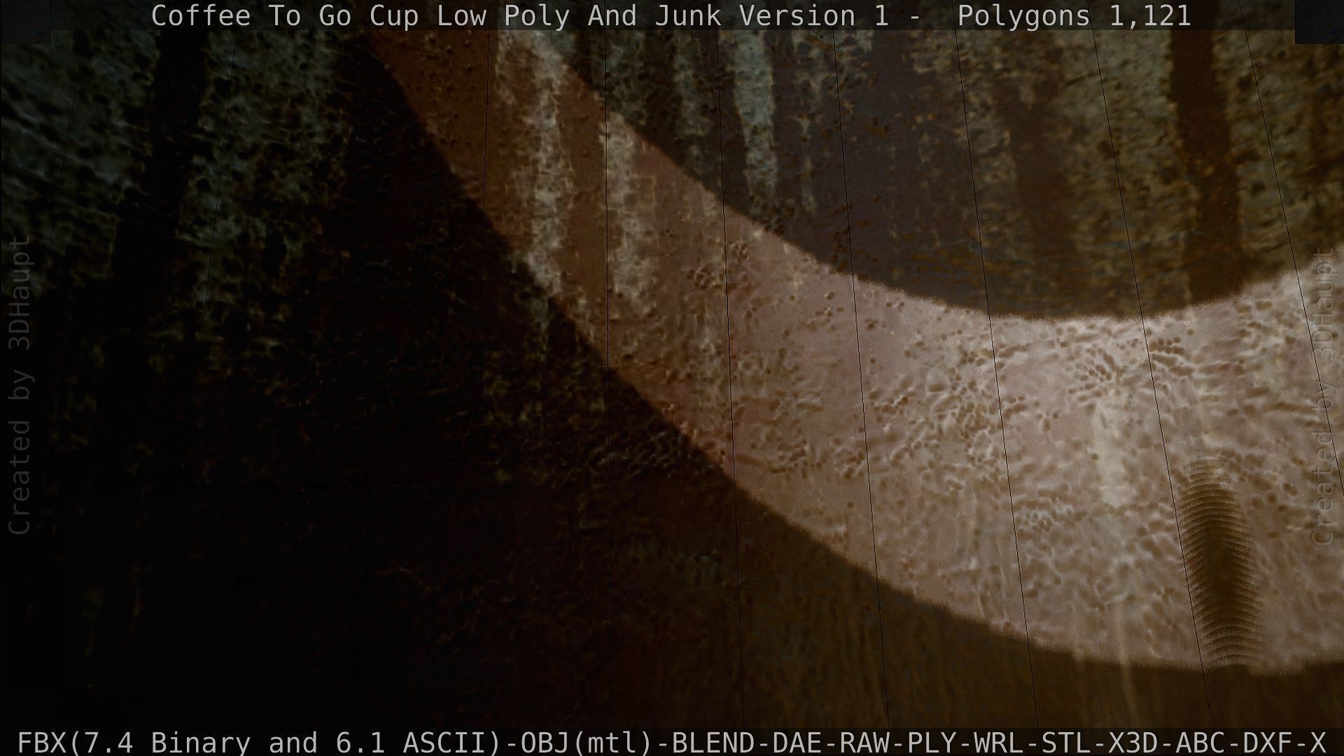 Coffee To Go Cup Junk 1 - Gameready - PBR Textures Low-poly 3D model_143