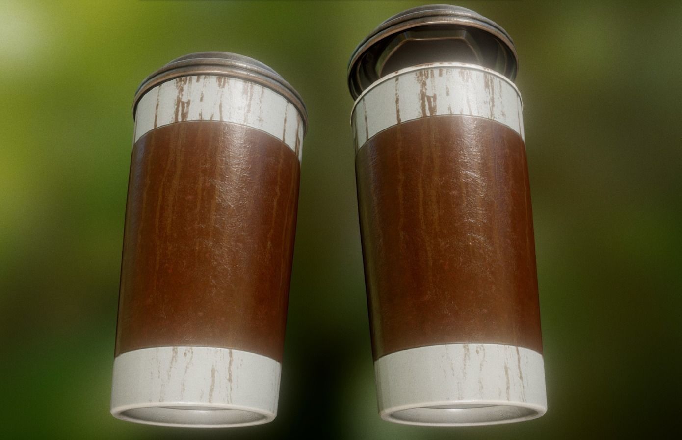Coffee To Go Cup Junk 1 - Gameready - PBR Textures Low-poly 3D model_3