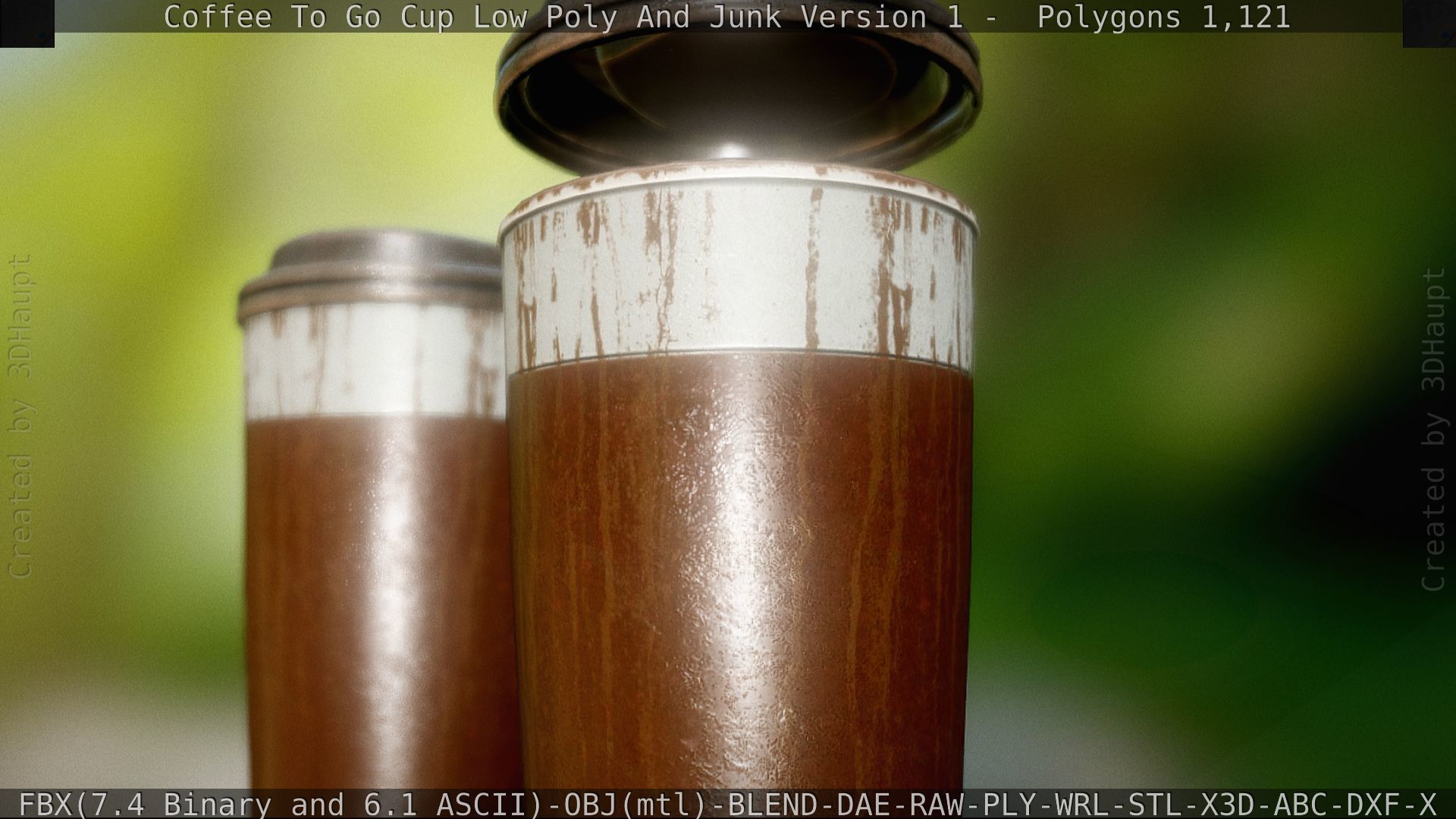 Coffee To Go Cup Junk 1 - Gameready - PBR Textures Low-poly 3D model_71