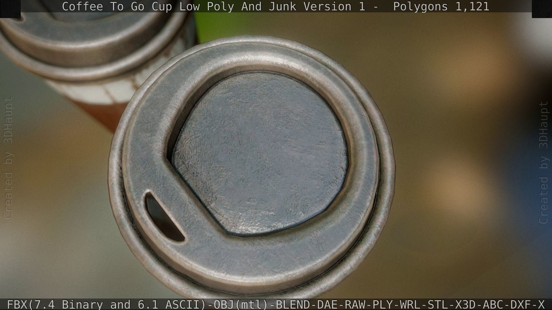 Coffee To Go Cup Junk 1 - Gameready - PBR Textures Low-poly 3D model_57