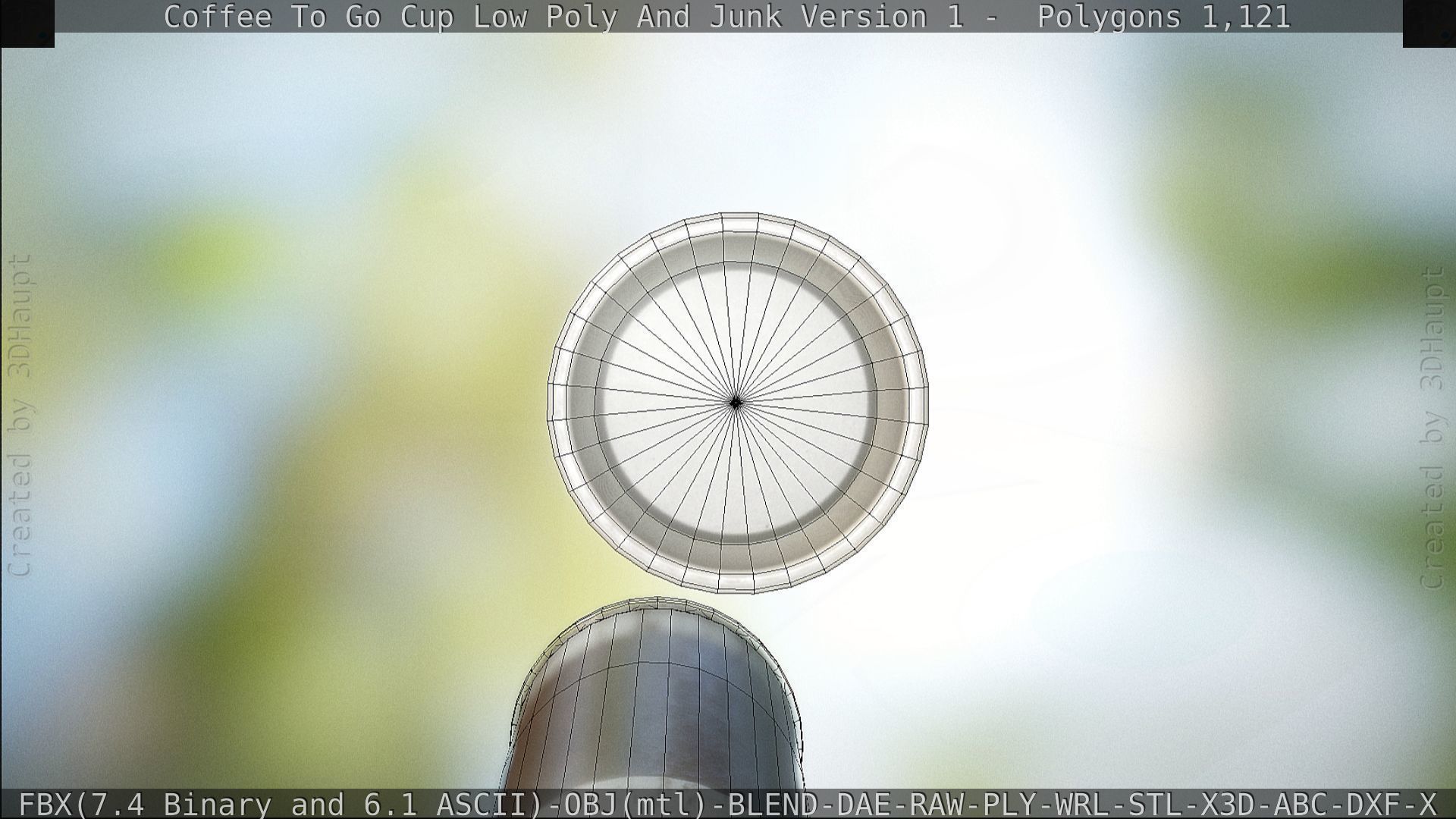 Coffee To Go Cup Junk 1 - Gameready - PBR Textures Low-poly 3D model_149