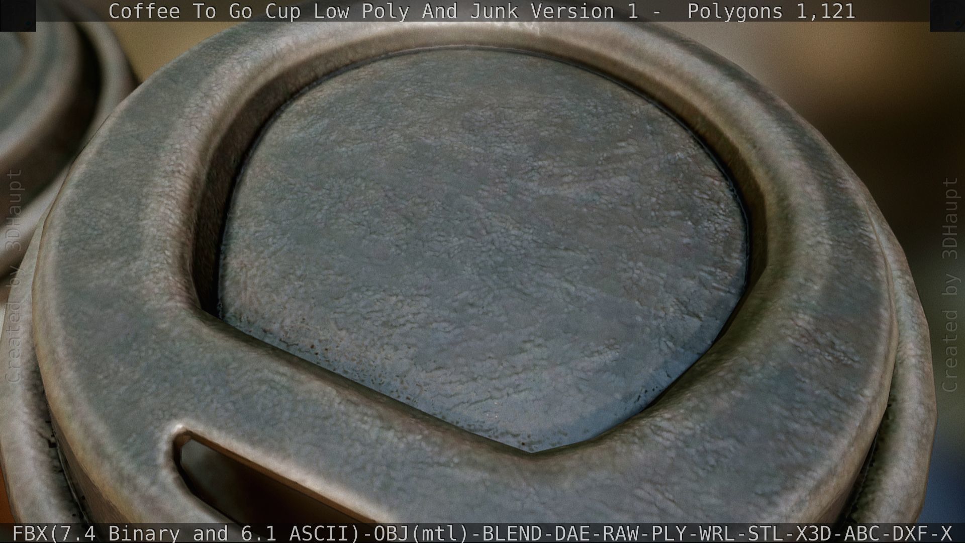 Coffee To Go Cup Junk 1 - Gameready - PBR Textures Low-poly 3D model_61