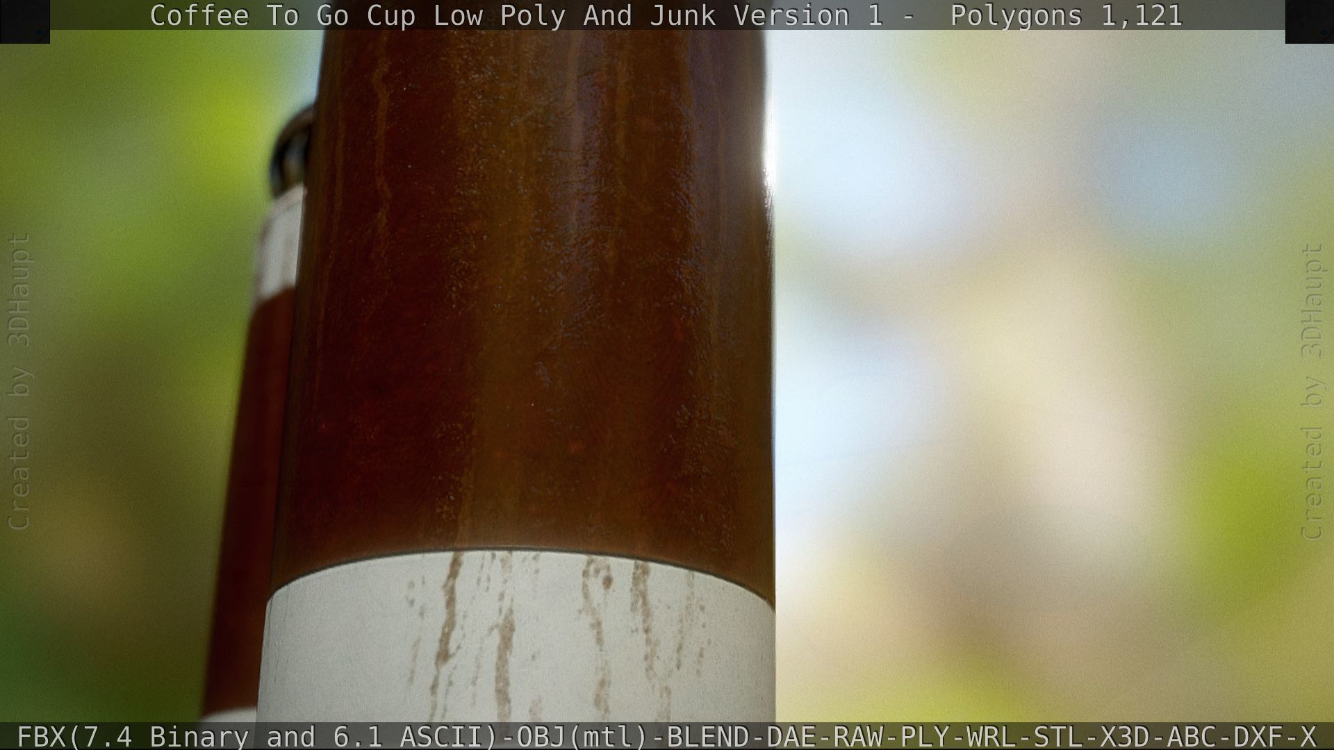 Coffee To Go Cup Junk 1 - Gameready - PBR Textures Low-poly 3D model_88