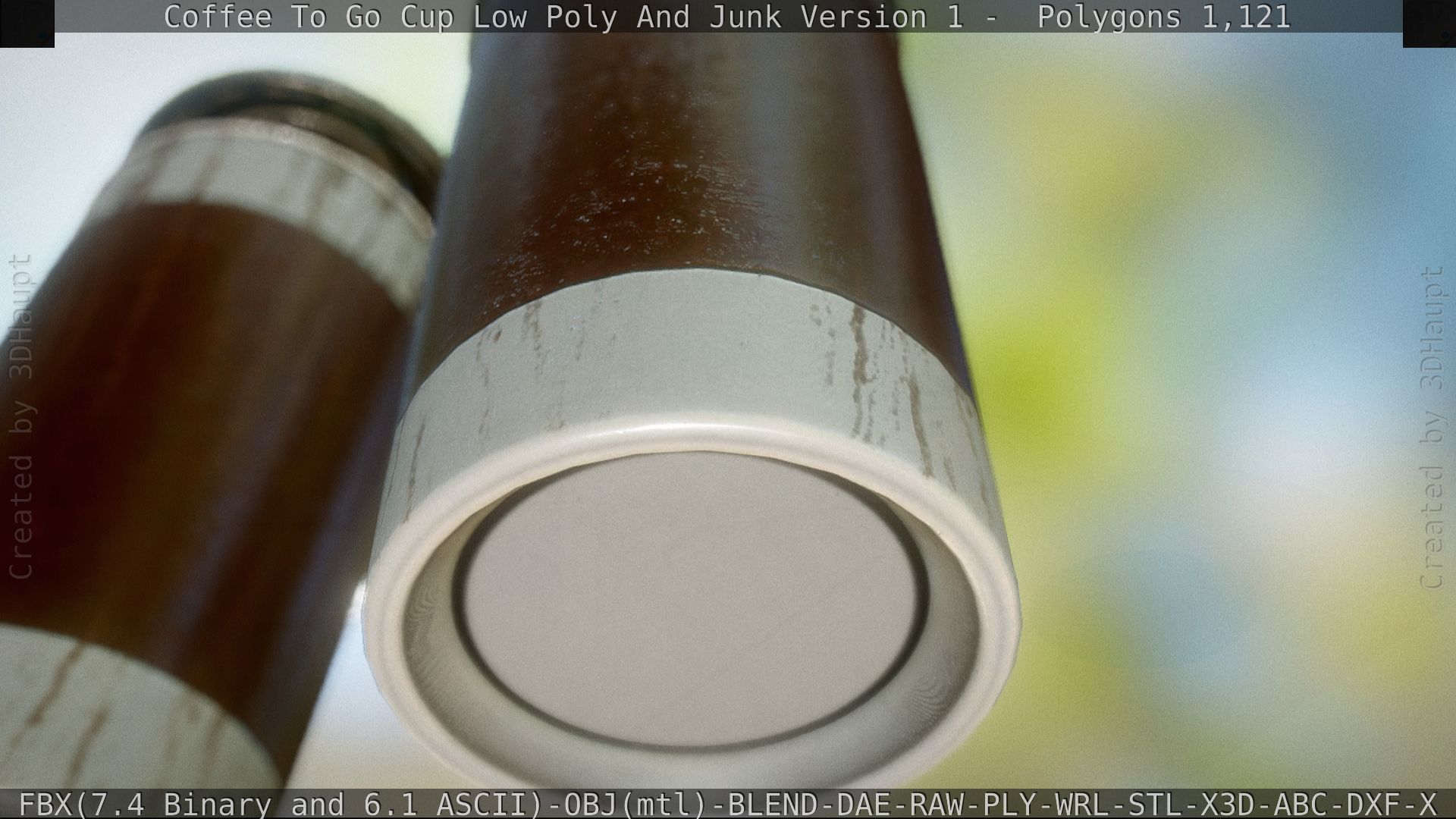 Coffee To Go Cup Junk 1 - Gameready - PBR Textures Low-poly 3D model_85