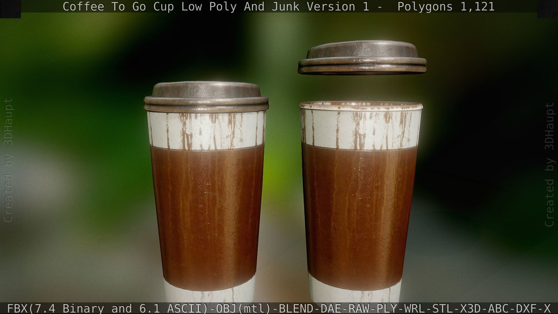 Coffee To Go Cup Junk 1 - Gameready - PBR Textures Low-poly 3D model_95