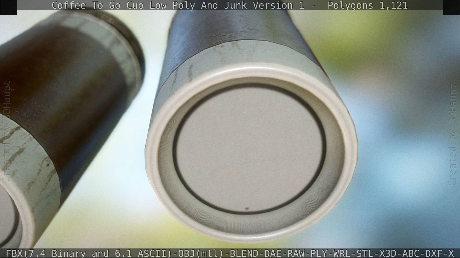 Coffee To Go Cup Junk 1 - Gameready - PBR Textures Low-poly 3D model_86