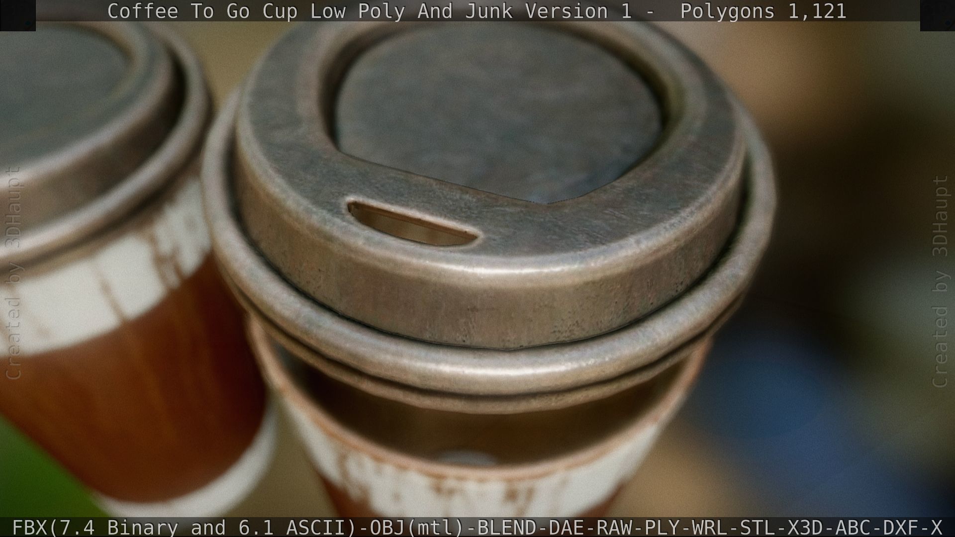 Coffee To Go Cup Junk 1 - Gameready - PBR Textures Low-poly 3D model_66