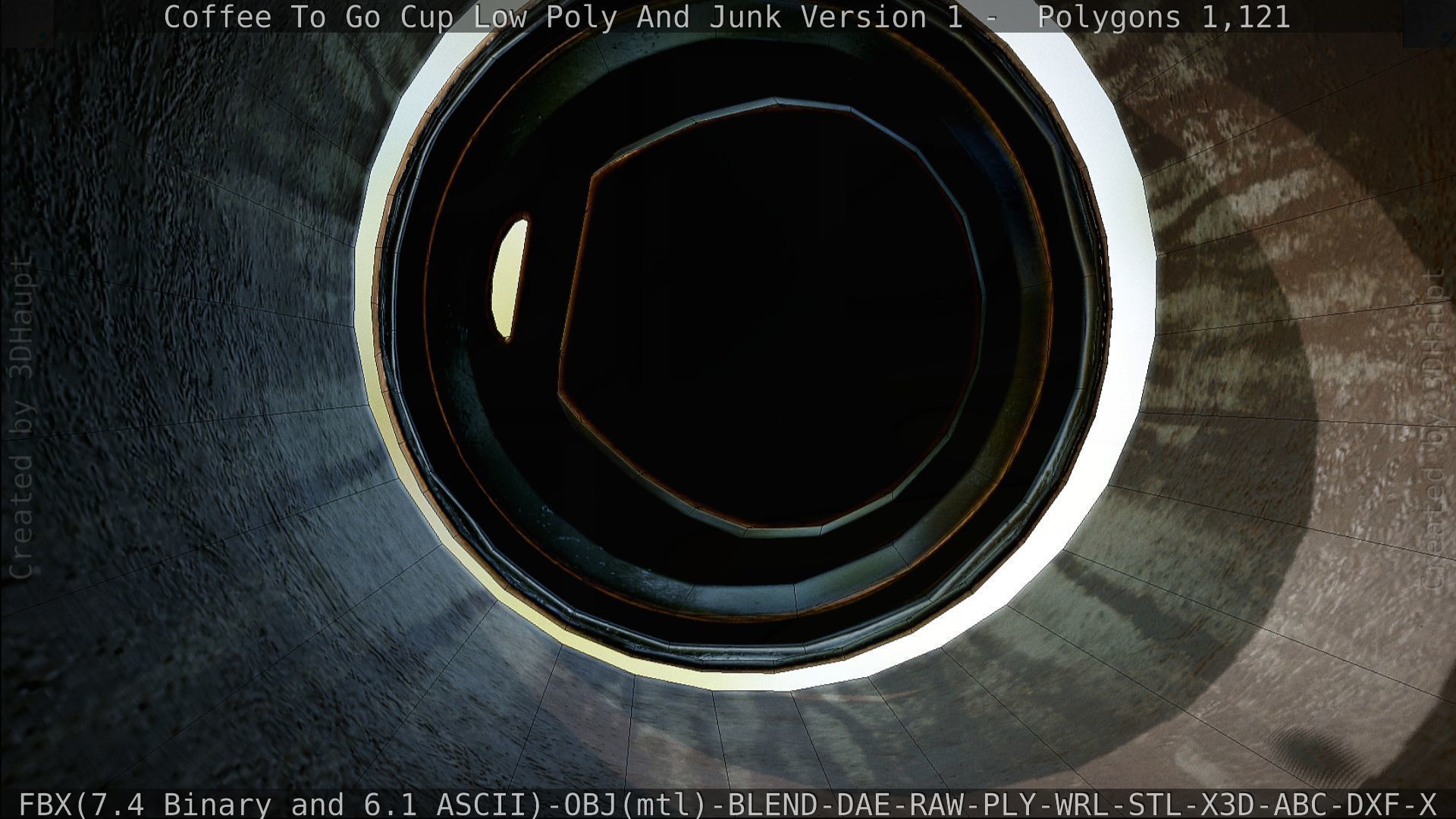 Coffee To Go Cup Junk 1 - Gameready - PBR Textures Low-poly 3D model_144