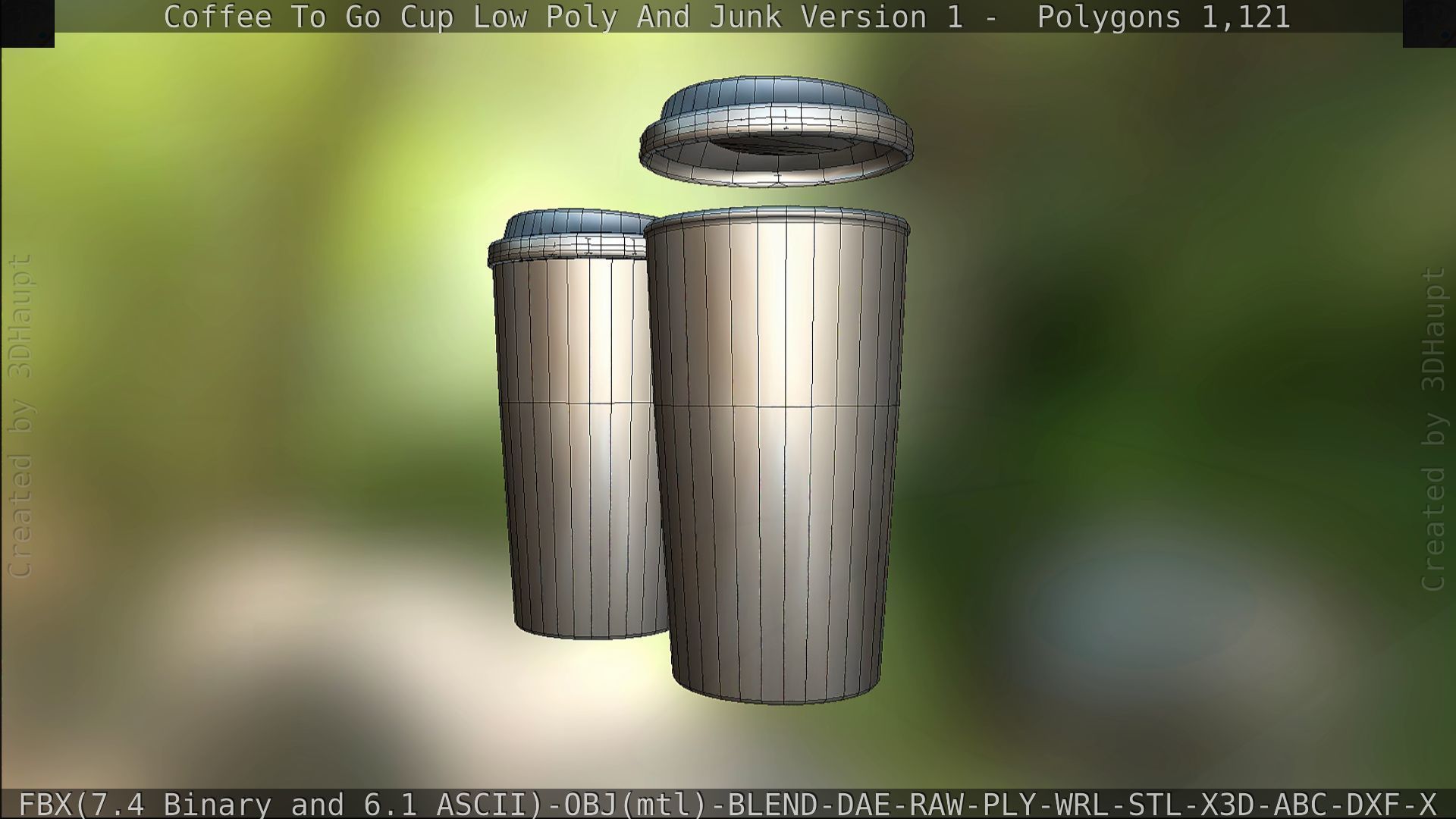 Coffee To Go Cup Junk 1 - Gameready - PBR Textures Low-poly 3D model_162