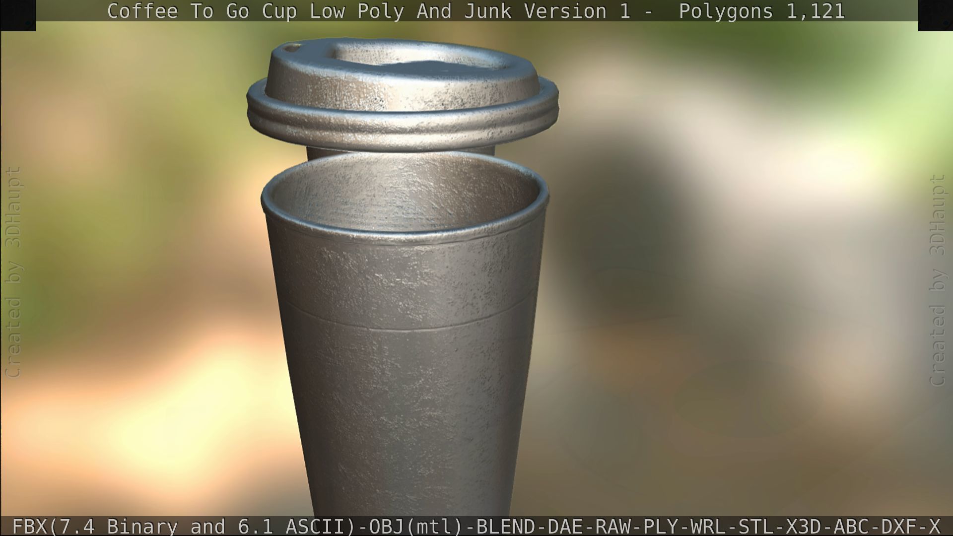 Coffee To Go Cup Junk 1 - Gameready - PBR Textures Low-poly 3D model_185