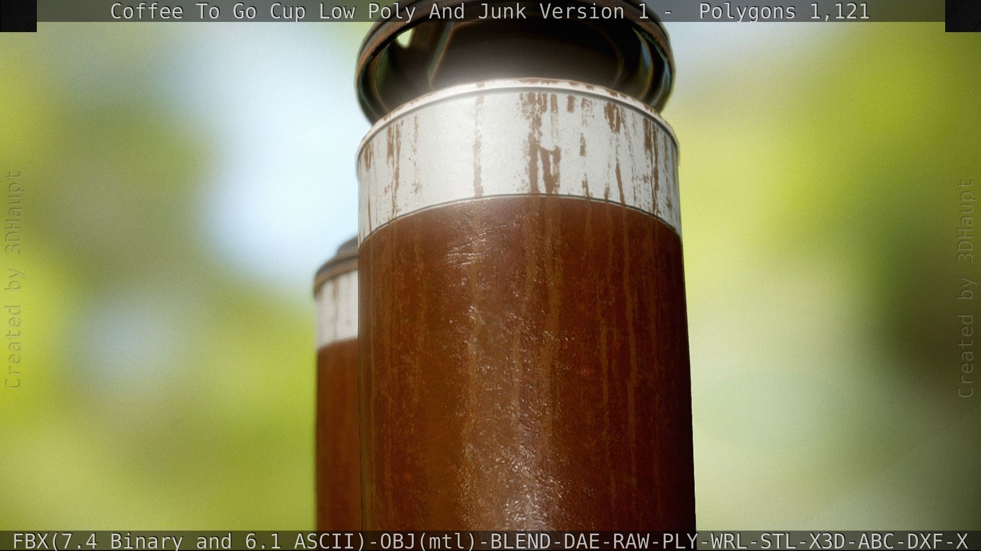 Coffee To Go Cup Junk 1 - Gameready - PBR Textures Low-poly 3D model_74