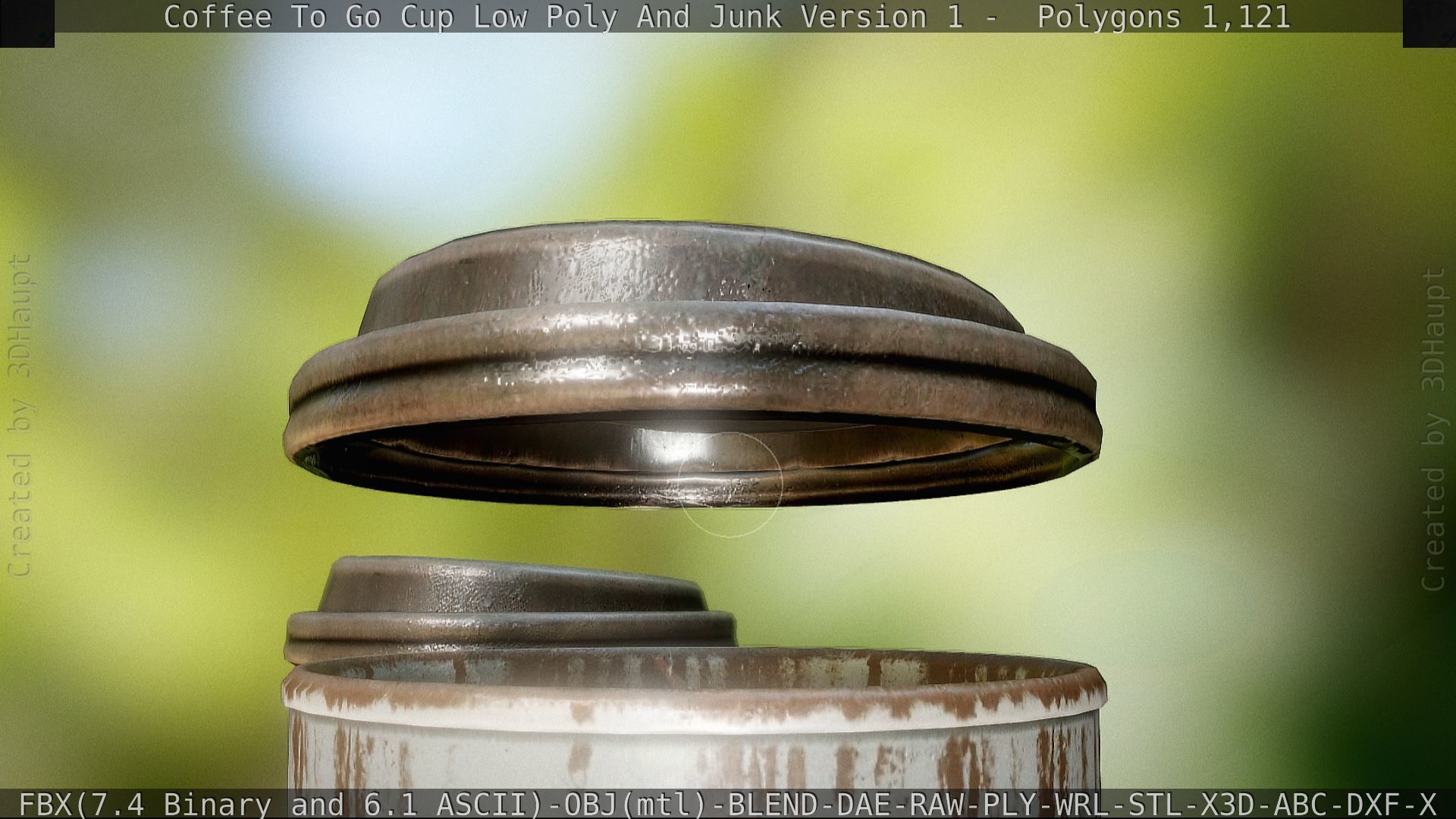 Coffee To Go Cup Junk 1 - Gameready - PBR Textures Low-poly 3D model_46