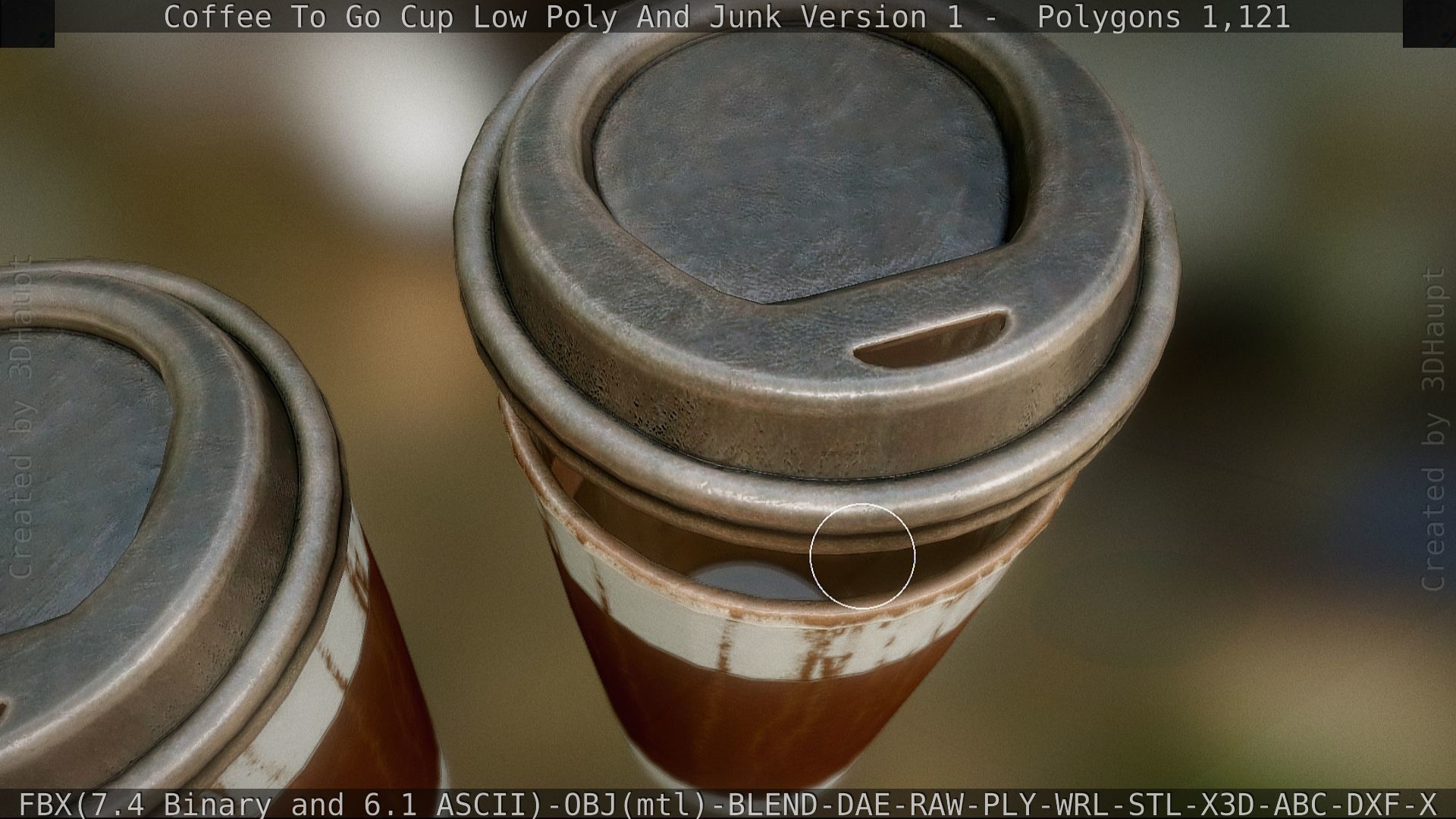Coffee To Go Cup Junk 1 - Gameready - PBR Textures Low-poly 3D model_33