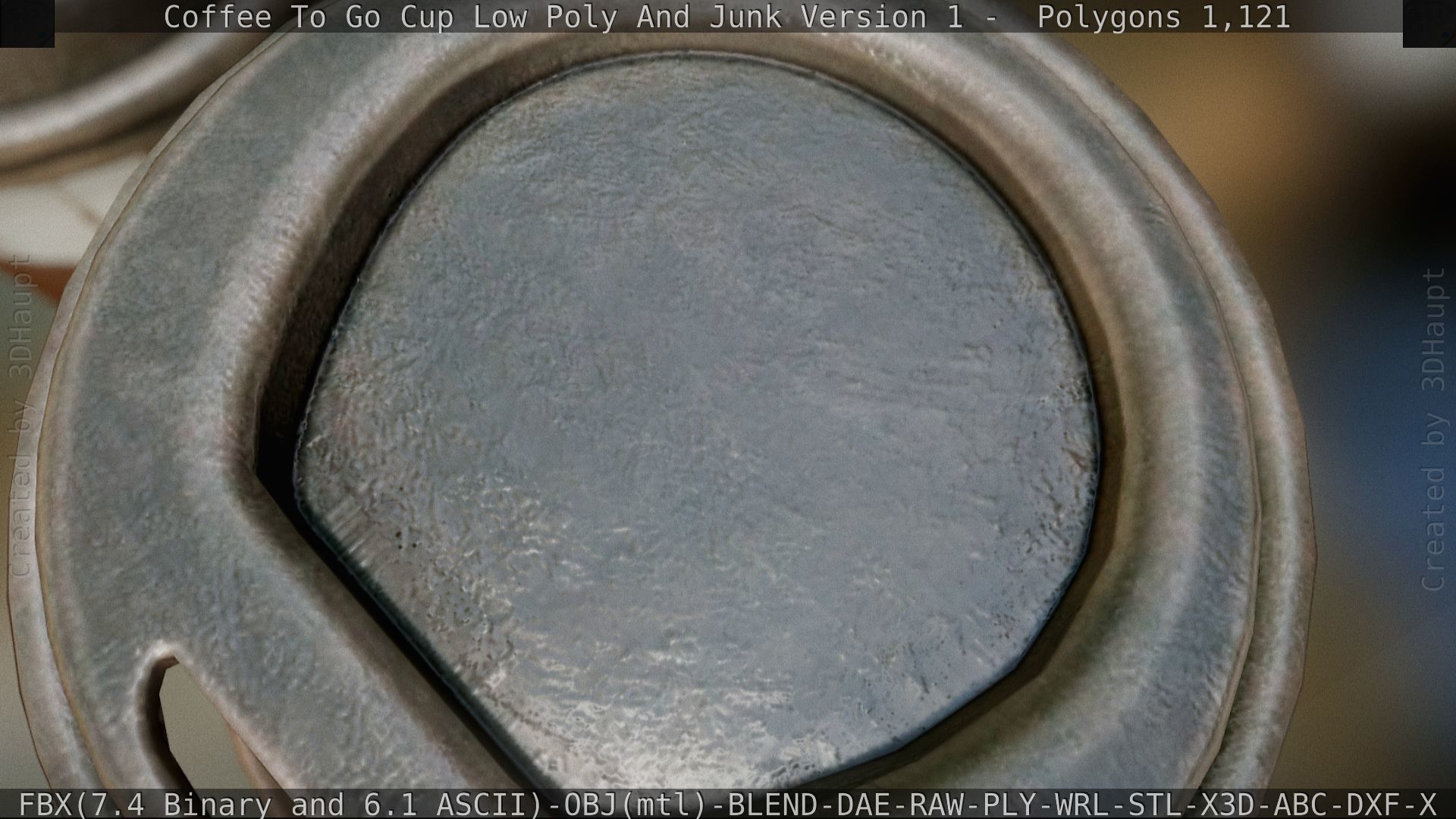 Coffee To Go Cup Junk 1 - Gameready - PBR Textures Low-poly 3D model_60