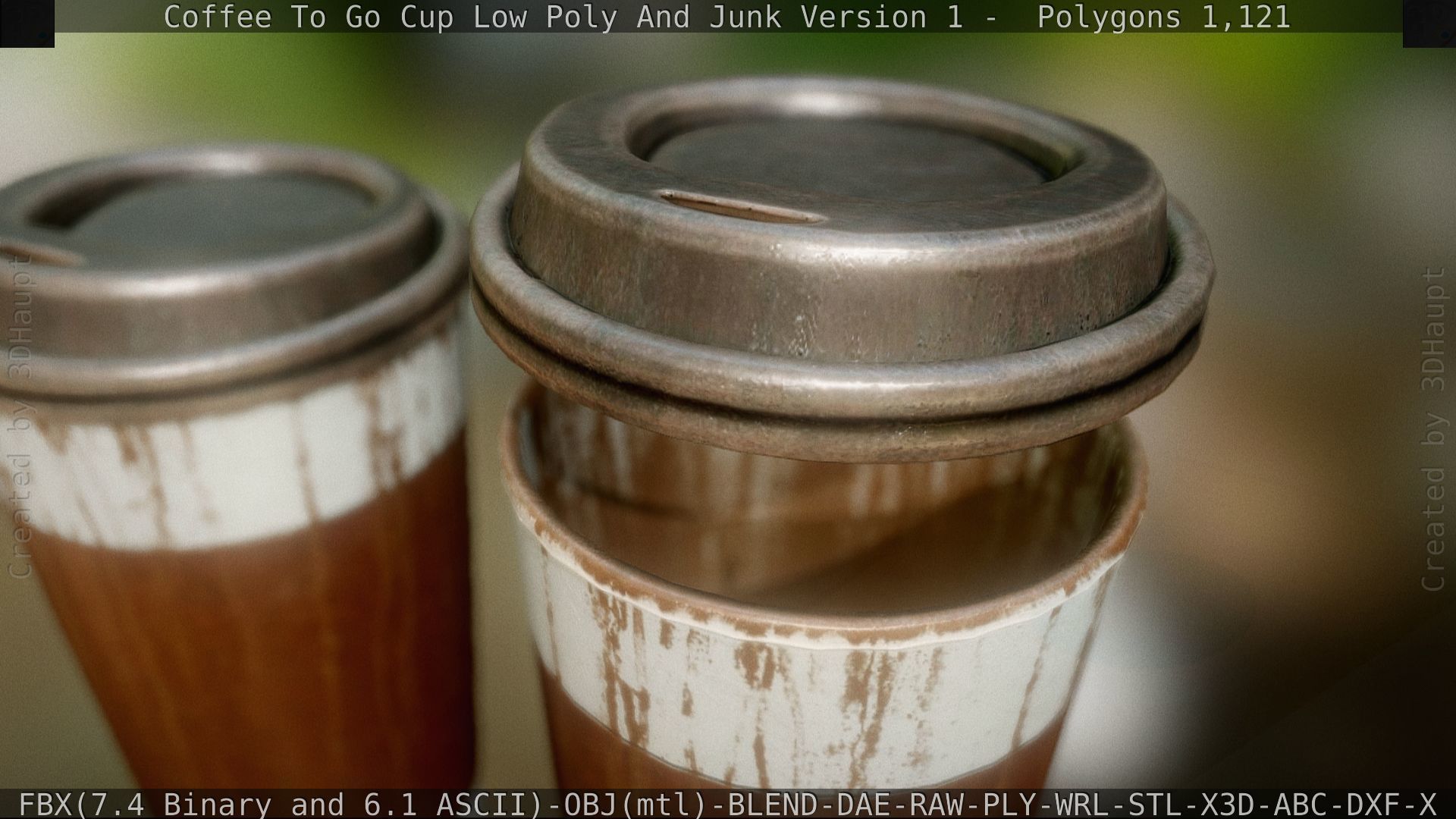 Coffee To Go Cup Junk 1 - Gameready - PBR Textures Low-poly 3D model_31