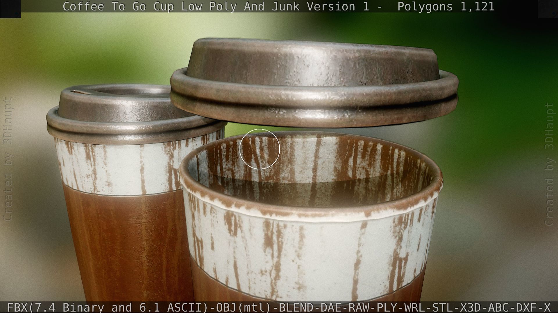 Coffee To Go Cup Junk 1 - Gameready - PBR Textures Low-poly 3D model_40