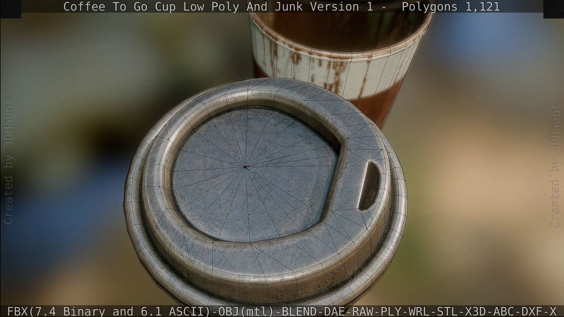 Coffee To Go Cup Junk 1 - Gameready - PBR Textures Low-poly 3D model_135