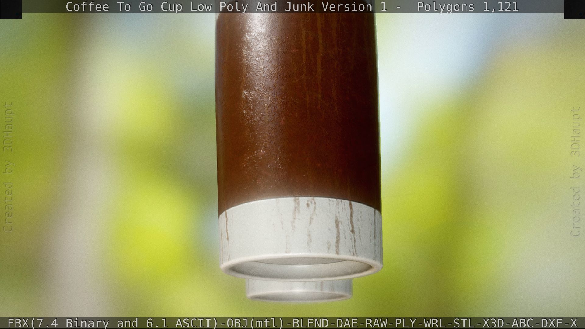 Coffee To Go Cup Junk 1 - Gameready - PBR Textures Low-poly 3D model_77