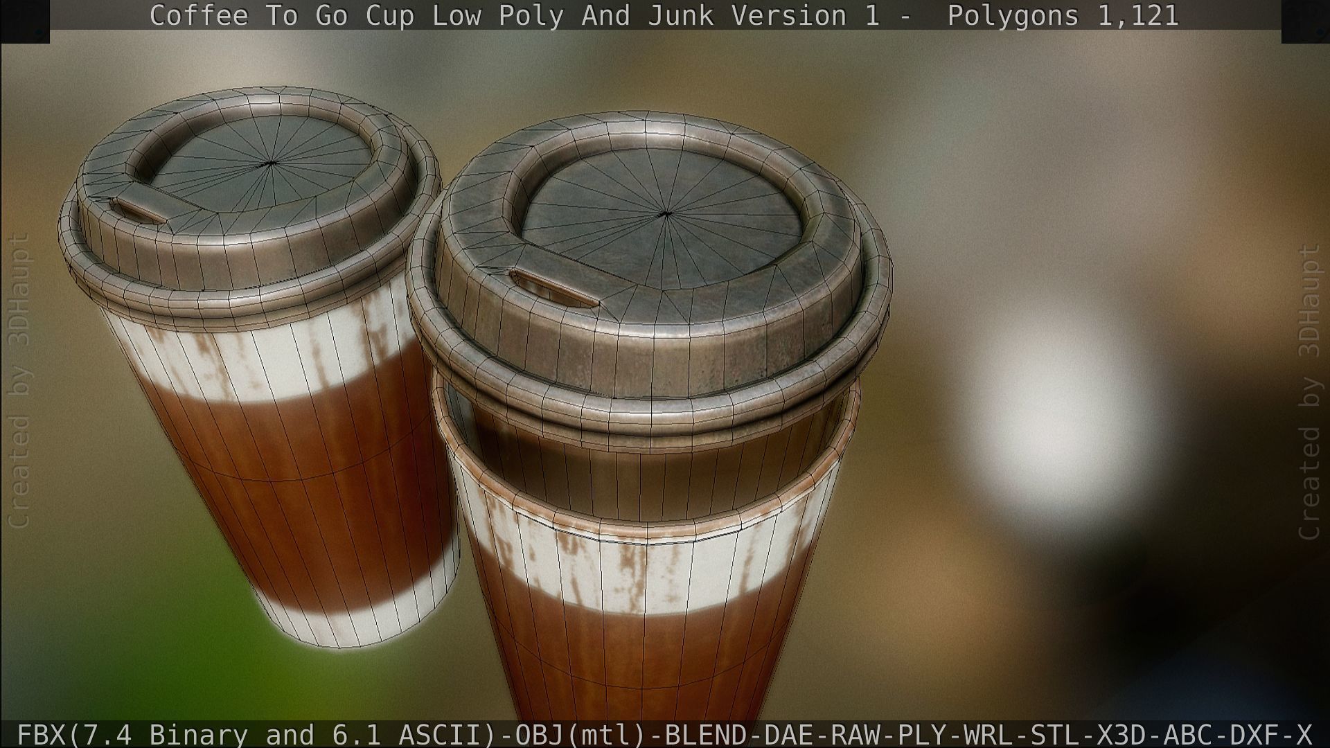 Coffee To Go Cup Junk 1 - Gameready - PBR Textures Low-poly 3D model_108