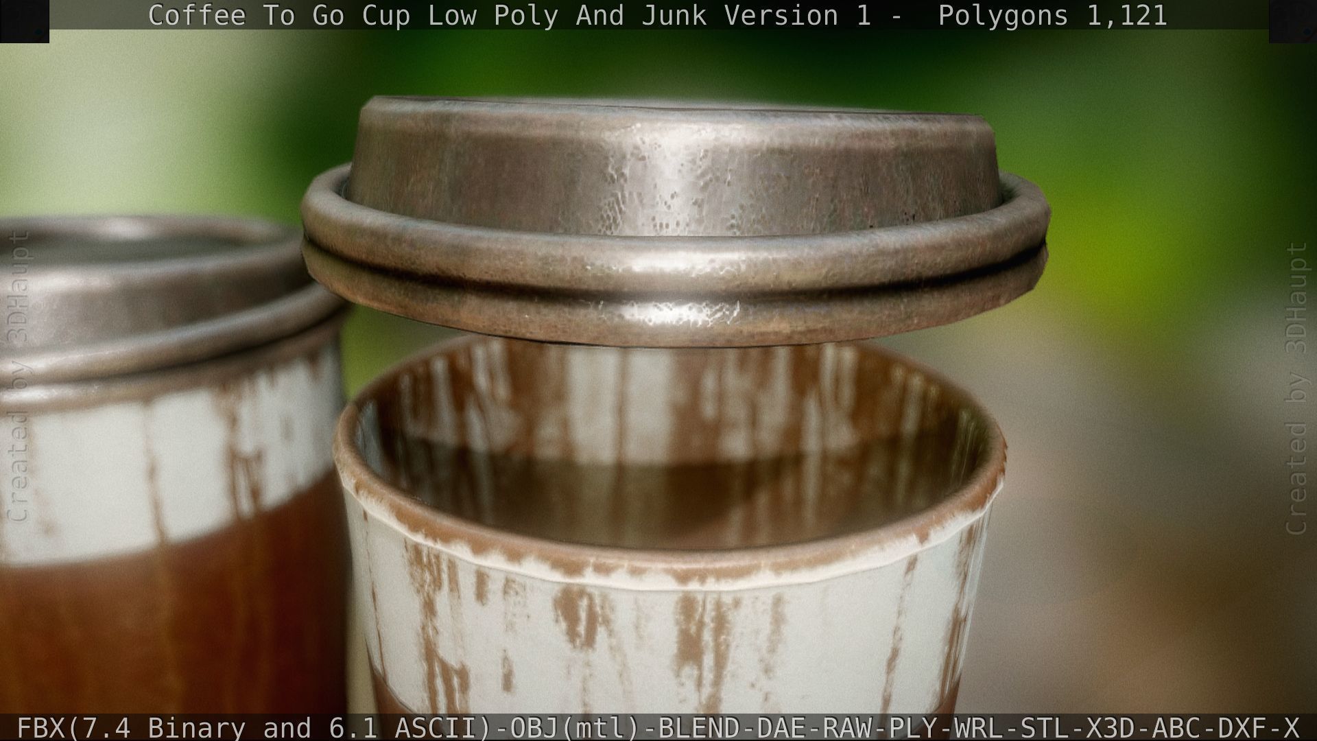 Coffee To Go Cup Junk 1 - Gameready - PBR Textures Low-poly 3D model_67