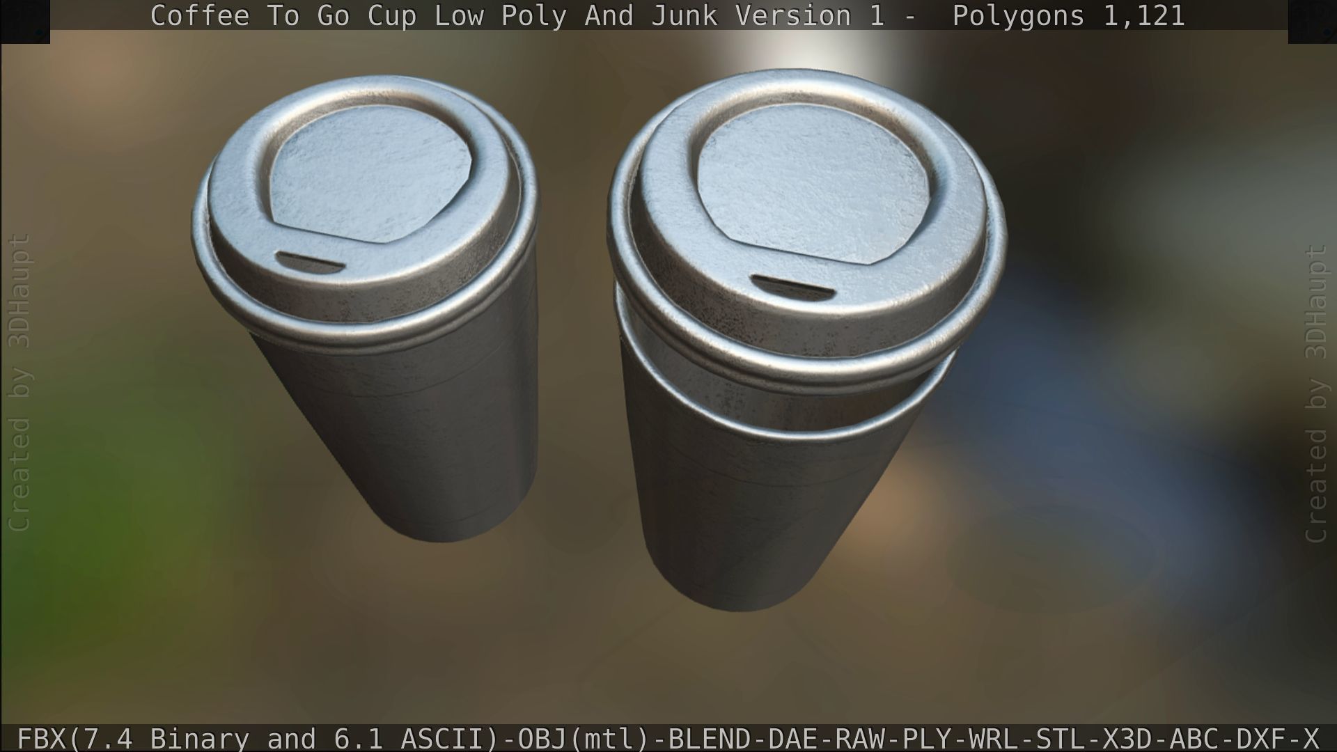 Coffee To Go Cup Junk 1 - Gameready - PBR Textures Low-poly 3D model_198